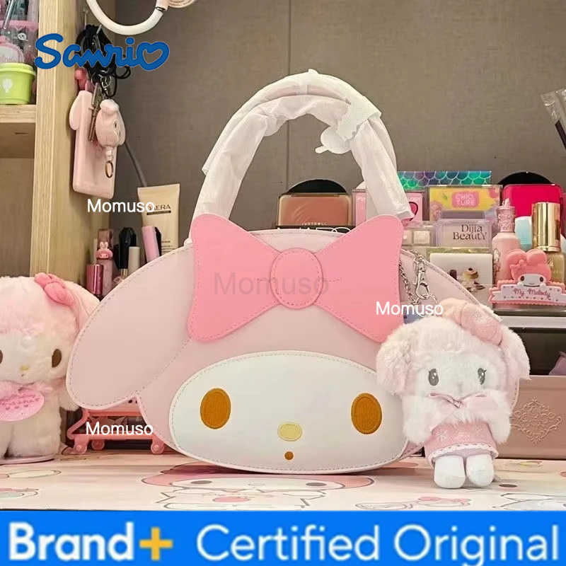 Sanrio Melody Handbag Cute Cartoon Handbag Pu Leather Material Pink Shoulder Bag Fashion Trend Christmas Gift H251230