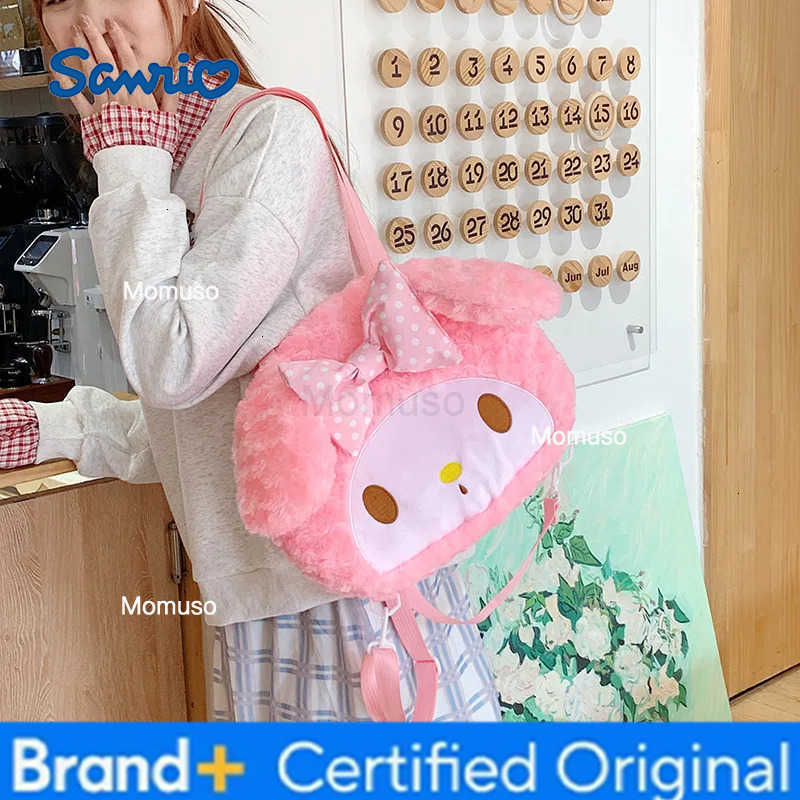Sanrio Outdoor Storage Bag My Melody Kawaii Shoulder Straps High-Capacity Girl Sweet Cartoon Anime Autumn and Winter New Style H251230