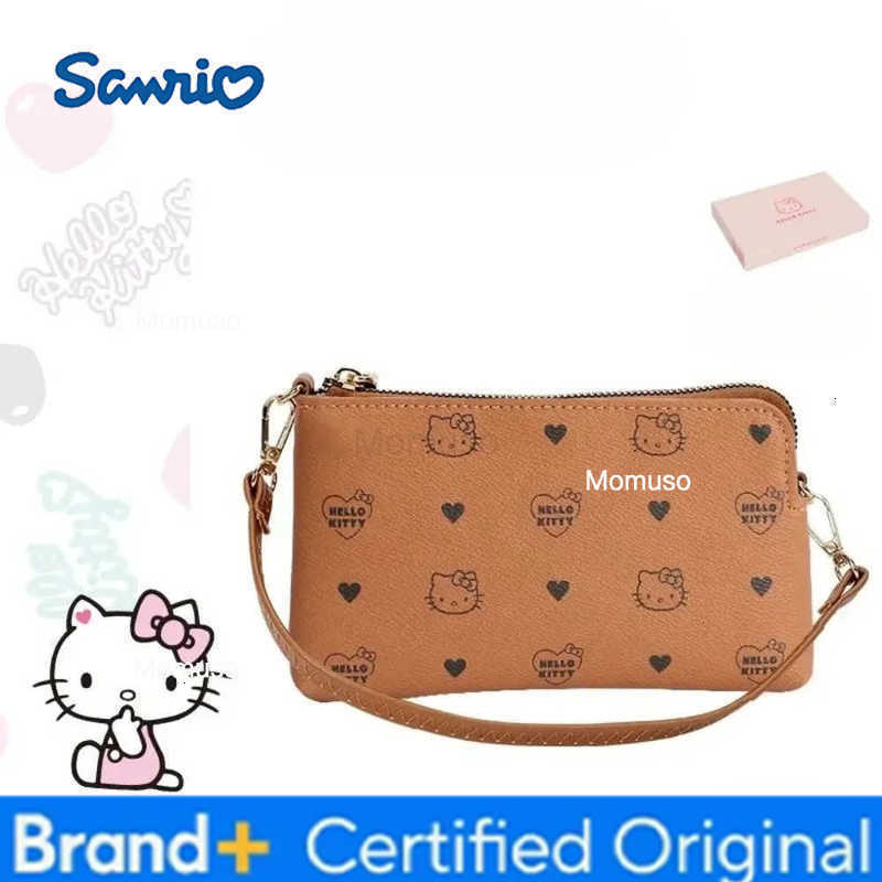 Sanrio Hello Kitty Shoulder Bag Cute Cartoon Originality High-capacity Clutch Bag New Fashion Long Style Zippe Mobile Phone Bag H251230