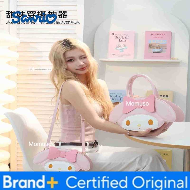 Sanrio PU Leather Handbag - Cute Face Print Shoulder Crossbody Bag Kawaii Lolita Fashion Purse for Women Girls Official Gift H251230