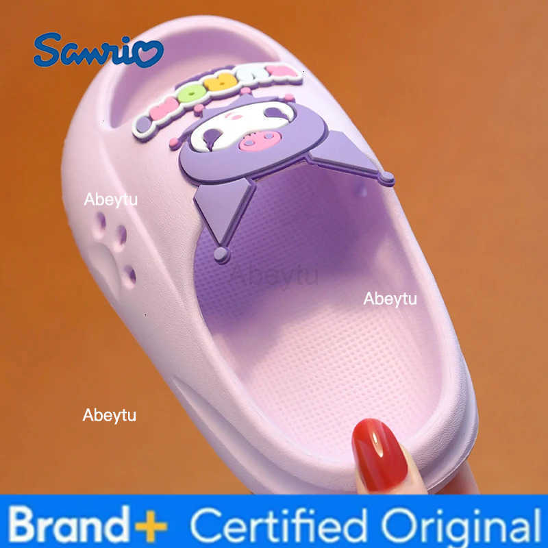 Sanrio Kuromi Childrens Slippers Cute Cartoon Girls Baby Shoes Children Non-slip Slippers Parent-Child Sandals Slippers Summer H251230