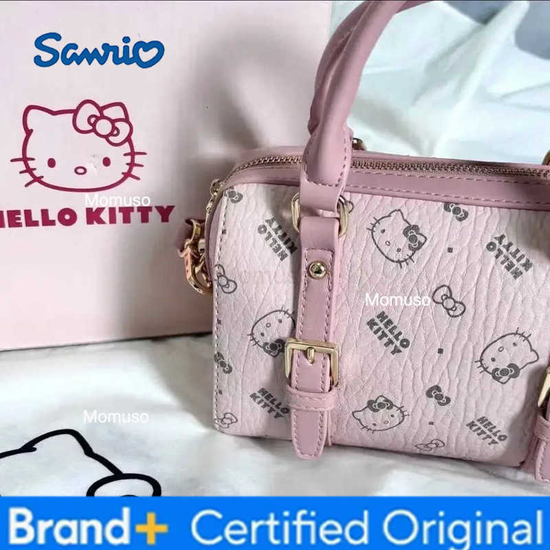Sanrio Hellokitty Bucket Bag Cute Cartoon Printing Texture High-capacity Handbag Originality Removable Shoulder Strap Messenger Bag H251230