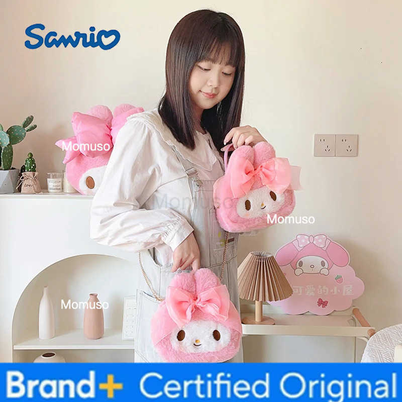 Sanrio My Melody Cosmetic Bag Lovely Plush Bag Handbag Large Capacity Coin Purse Cosmetic Storage Bag Messenger Bag Gifts Girl H251230