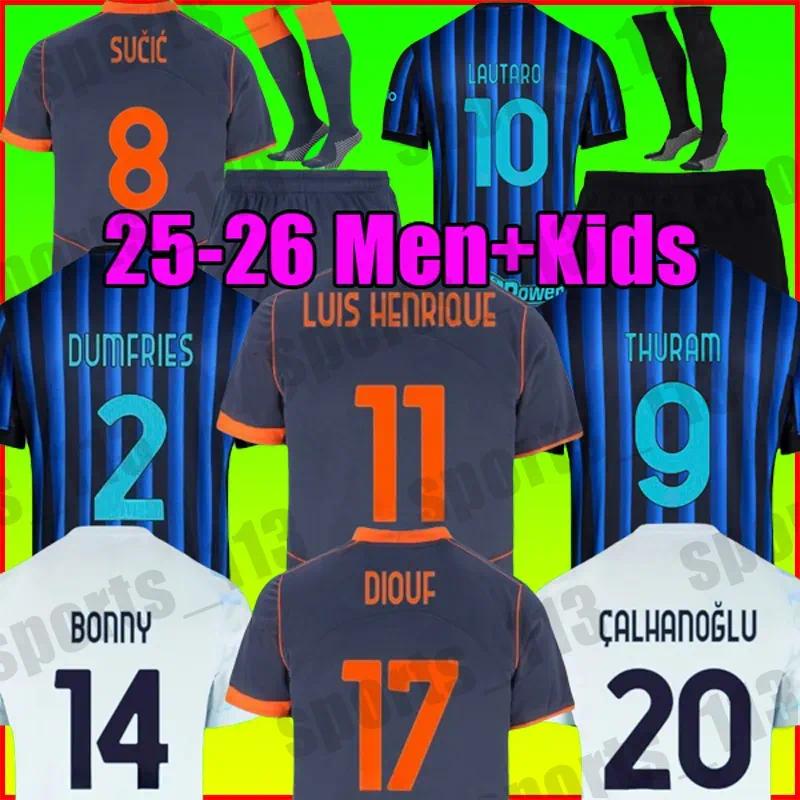 Inter 25 26 soccer jersey MILANS football jersey shirt Kit LAUTARO BARELLA THURAM DIMARCO LUIS HENRIQUE 2025 men kids set uniforms BONNY DUMFRIES maglie da calcio