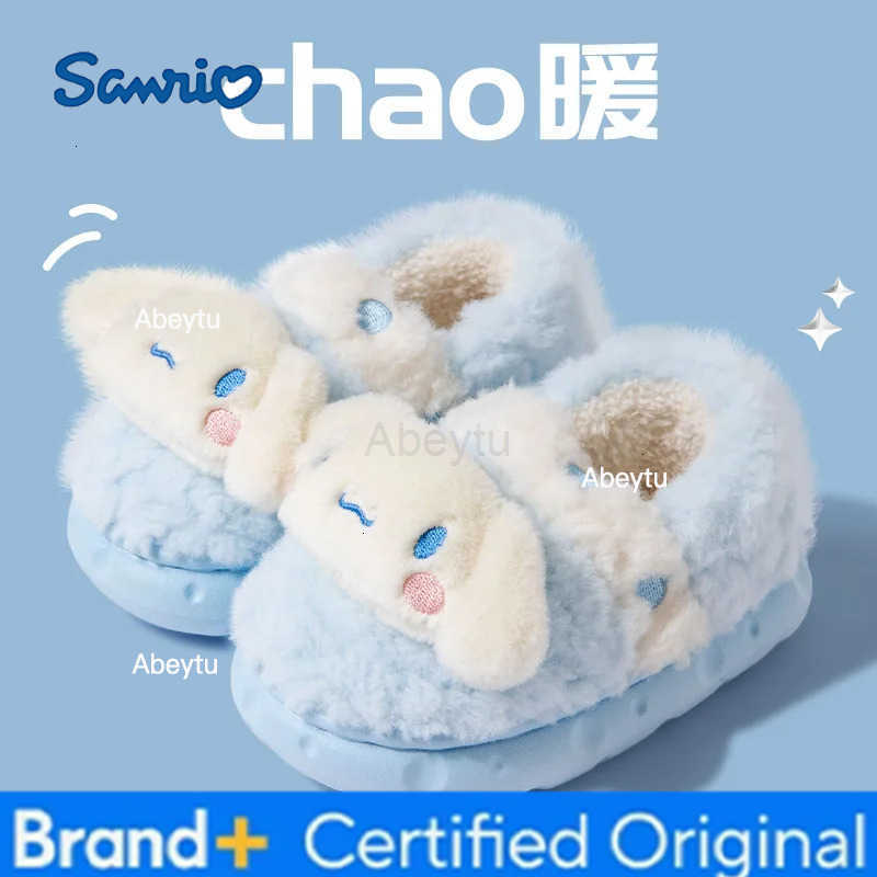 Sanrio Winter Toe Wrap Warm Cotton Slippers Thick Soft Fashion Kawaii Home Shoes Men Women Indoor Floor Flat Home Anime Figure Shoes H251230