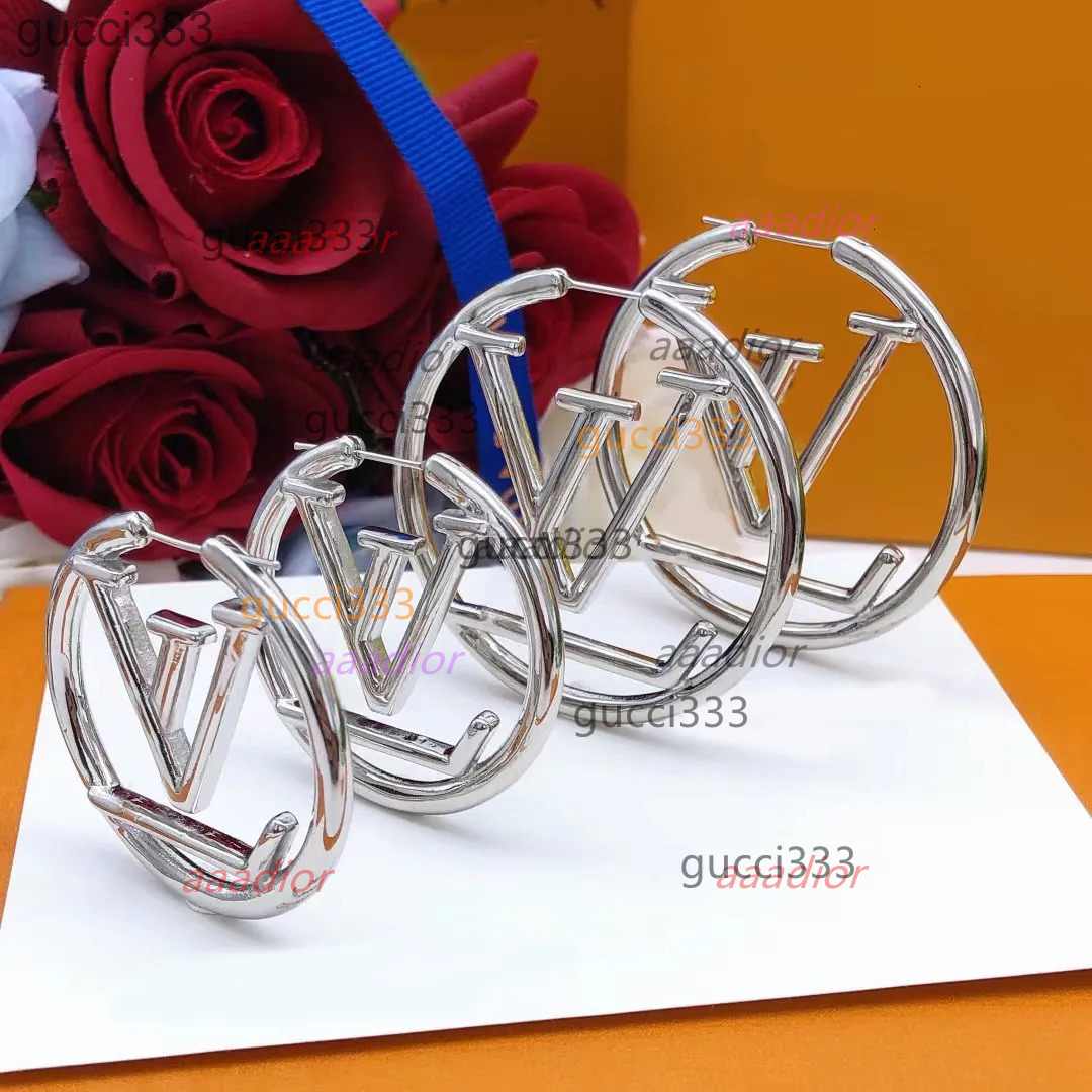 Gold Earrings Designer Luxury Hoop Earrings Extravagant Studs 3- 4cm 5cm Classic Simple Clip-Ons louis vuittonly lvs lvt louisvuitton louise louievuitton Gift