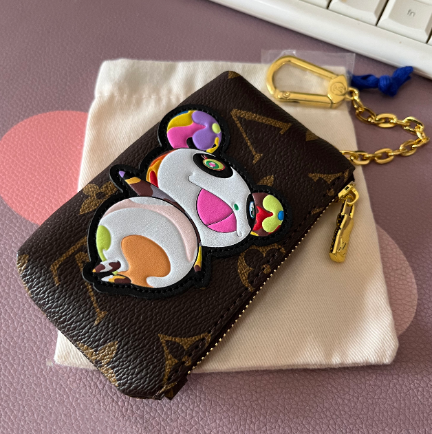 Brand Keychains pouch Designer bag charm flowers Mini Wallets Classic designer logo Purses Small Leather bags with monogram Design