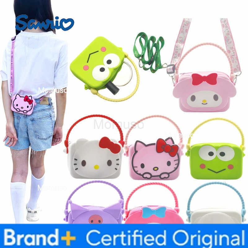 Sanrio Anime Hello Kitty Kawaii Fashion Girl Storage Bag Silicone Purse Cute Cartoon Crossbody Shoulder Bag Child Birthday Gifts H251230