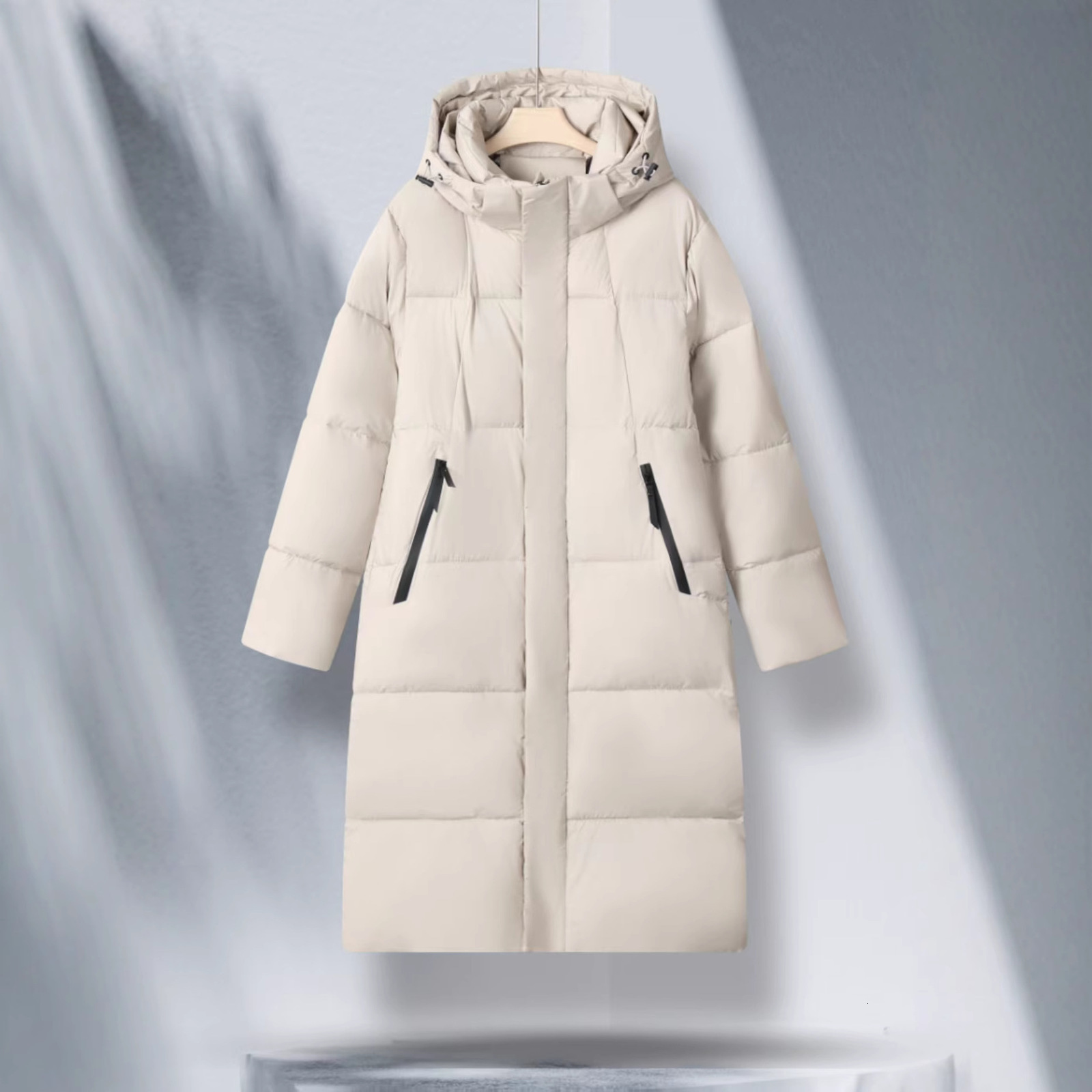 winter down jacket mens coat fashionable thick style warm 90% white duck down jacket mens hooded black long park 240913