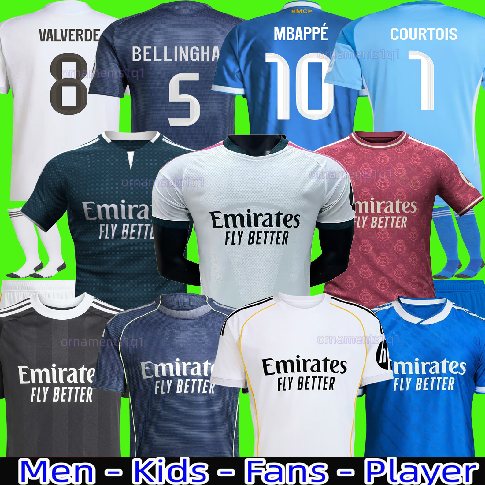 24 25 26 FANS Player Soccer Jerseys RODRGO Camiseta Football Jerseys VINI JR Mbappe Football Shirt Kids Bellingham 2025 2026 KROOS final 4th Endrick 999