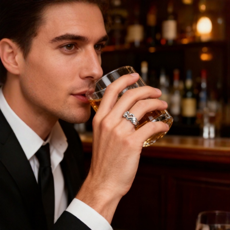 Alloy Double-Hand Heart Gesture Ring, Couple Heart Hand Signet Ring, Gold/Silver Two-Tone Engraved Forever Ring, European & American Ins Niche Fashion