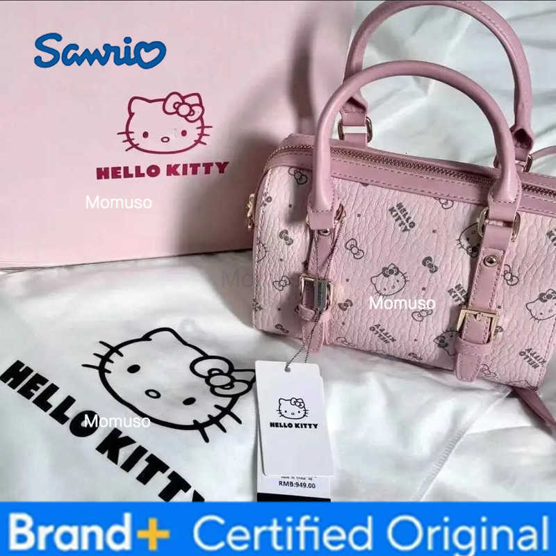 Sanrio Hellokitty Bucket Bag Cute Cartoon Printing Texture High-capacity Handbag Originality Removable Shoulder Strap Messenger Bag H251230