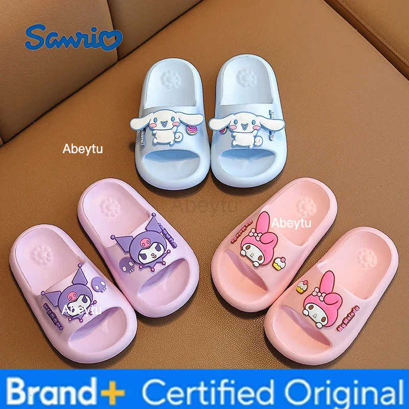 Sanrio Kuromi Cute Summer Kids Sandals Soft Slippers Indoor Outdoor Quick-Drying Cartoon Anime Sole Anti-Slip Girls Boys Gift H251230
