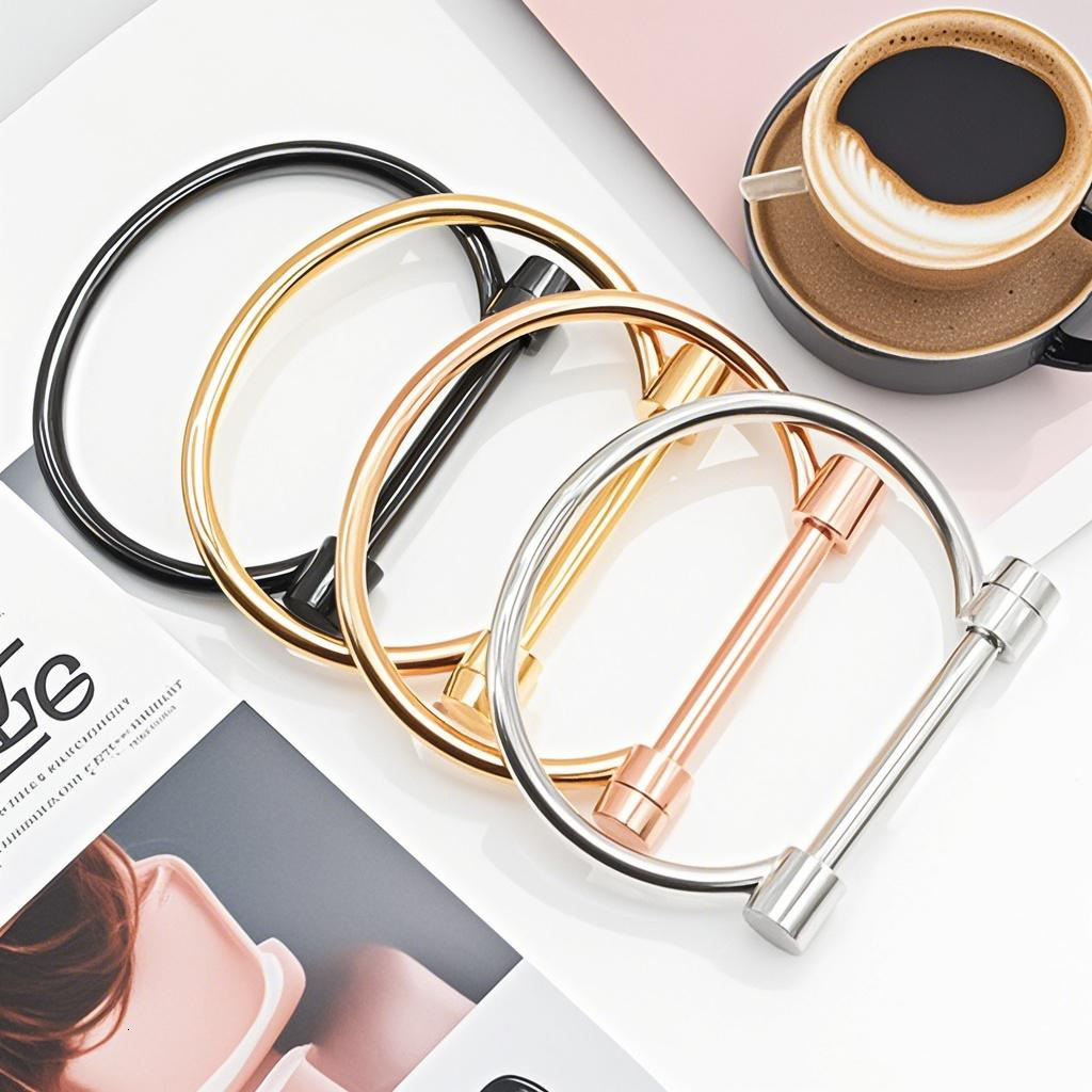Luxury Brand Designer Jewelry European And American Syle D-Shaped Bracele Horseshoe Clasp Bracele In Sock Sainless Seel Fashion Tianium Seel Gold-Plae