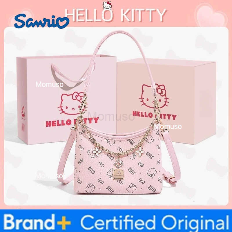 Sanrio Kawaii Hello Kitty Bag Girl Cute Printing Handbag Chain Cortex Waterproof Fashion Versatile Crossbody Bag Birthday Gift New H251230