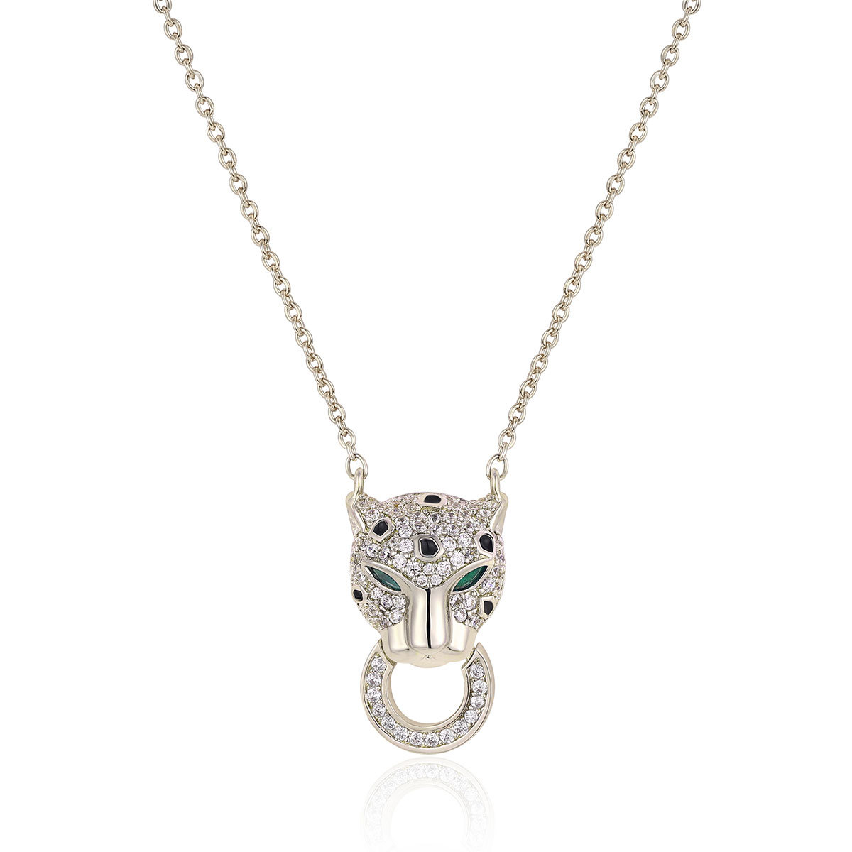 Designer Earring Green Eyes Leopard Pendant Necklace Paved AAA Zircon Diamond Panther Charm for Women Earbone Clip best Gift Jewelry wedding jewelry