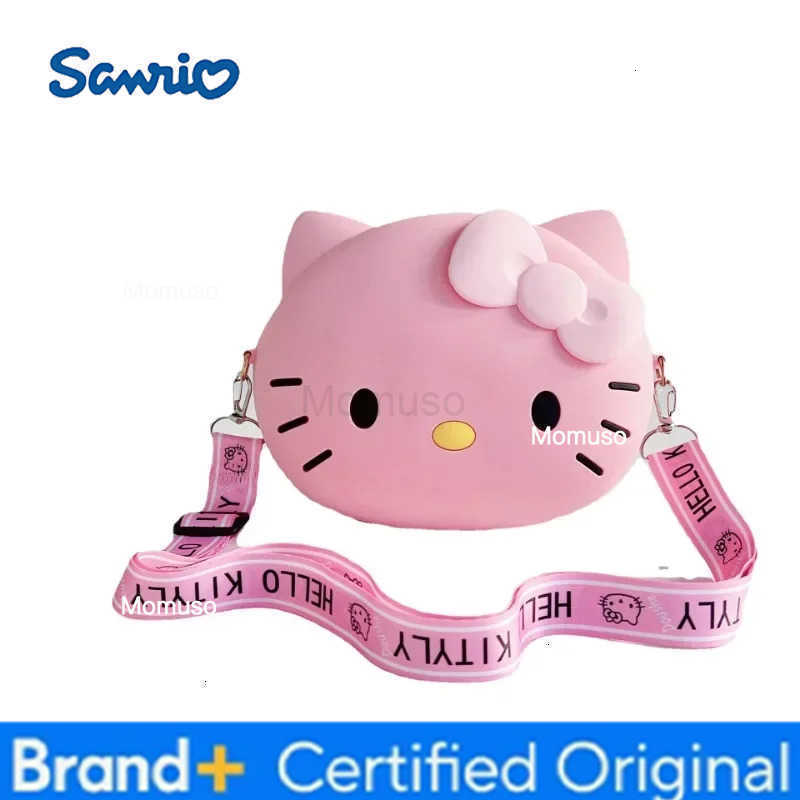 Sanrio Anime Hello Kitty Kawaii Girl Storage Bag Silicone Coin Purse Cartoon Crossbody Shoulder Bag Child Birthday Gifts H251230