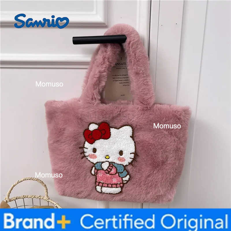 Sanrio New Plush Handbag Winter Cute All-match Girls Heart Tote Bag Fashion Internet Popular Casual Cartoon Shoulder Underarm Bag H251230