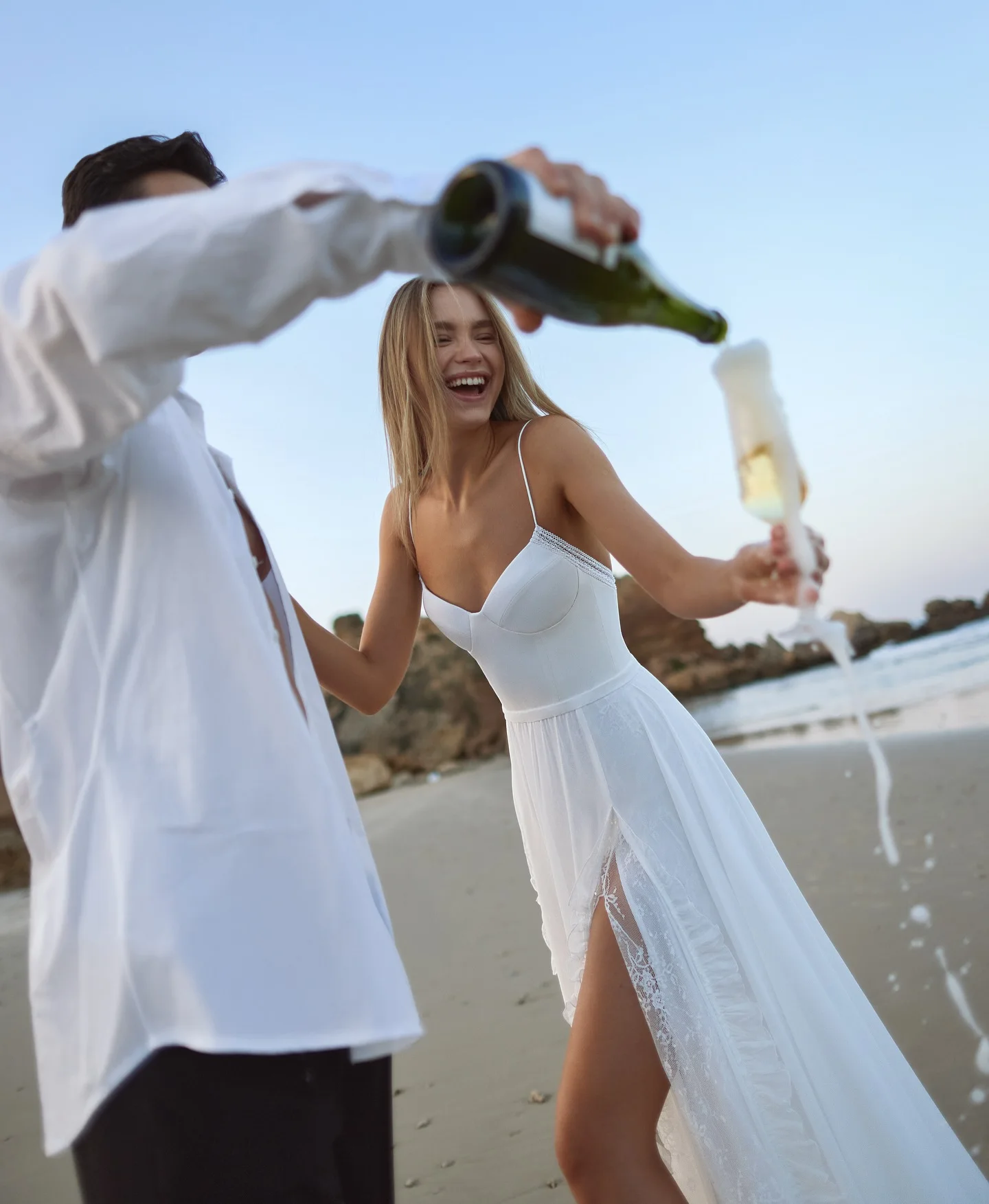 Sexy Beach Wedding Dress 2026 Spaghetti Strap Silt Lace Chiffon Long Boho Bridal Bride Gown Vestidos De Noiva