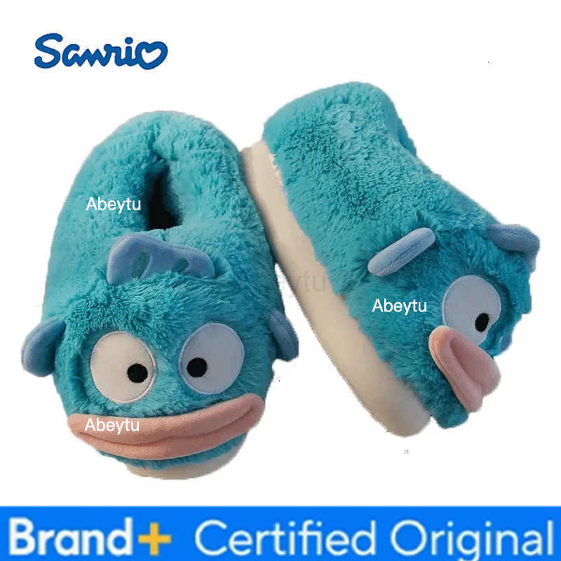 Sanrio Hangyodon Plush Cotton Shoes Autumn and Winter Anime Style Warm Slippers Couple Home Kawaii Cartoon Cotton Slippers Gift H2512301