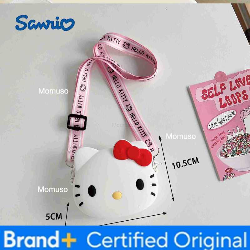 Sanrio Anime Hello Kitty Kawaii Girl Storage Bag Silicone Coin Purse Cartoon Crossbody Shoulder Bag Child Birthday Gifts H251230