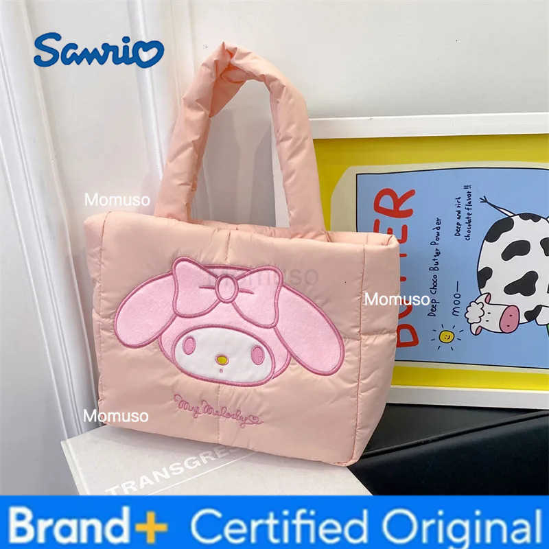 Sanrio Cinnamoroll Down Cloth Handbag Cartoon Cute Handbag Casual Autumn and Winter Fashion The Tote Bags Single Shoulder Bags H251230