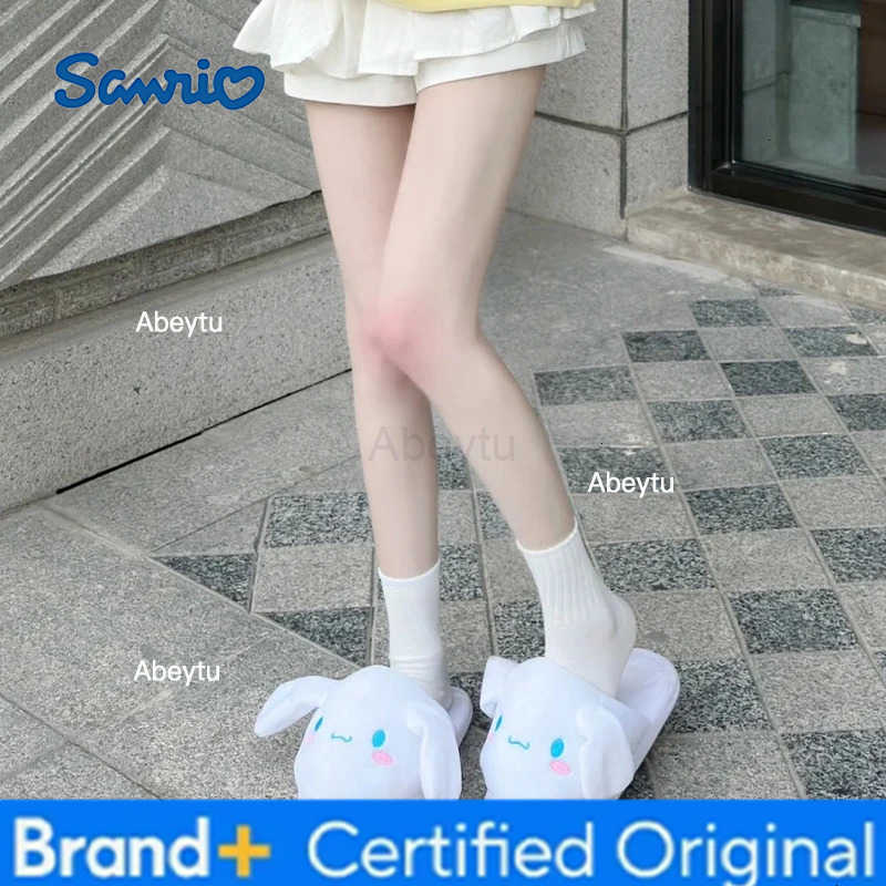 Sanrio Anime Cinnamoroll Cotton Slippers Cute Movable Ear Slippers Home Furnishing Indoor Comfortable Autumn Winter Woman Gifts H251230