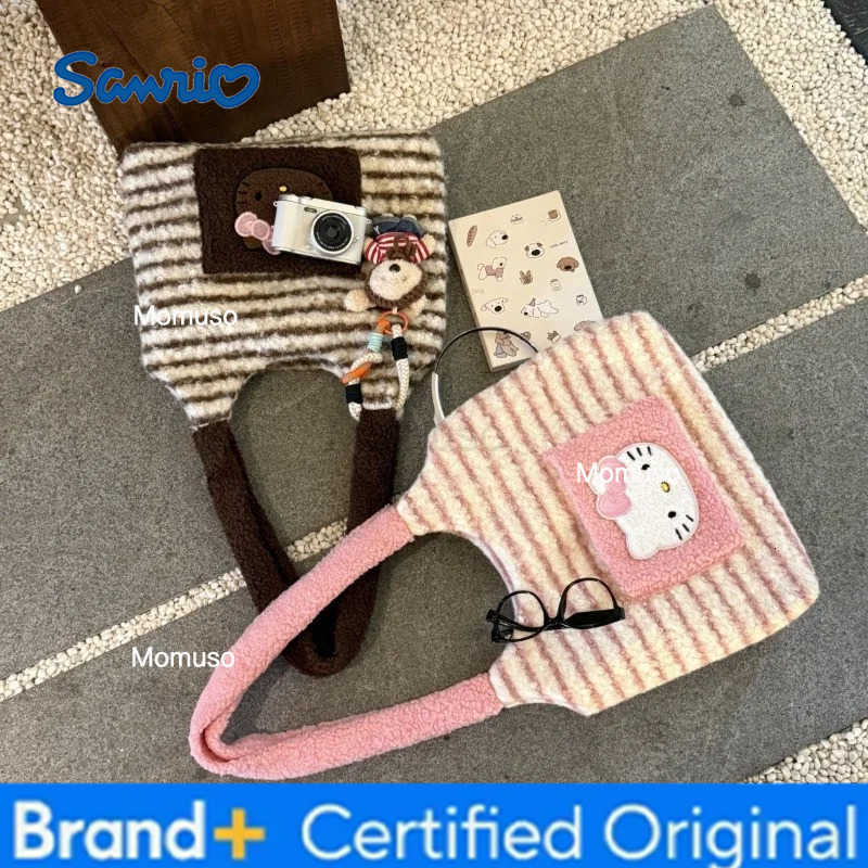 Sanrio Cute cartoon Hello kitty autumn and winter furry shoulder bag cute large-capacity armpit bag tote commuting bag holiday gift H251230