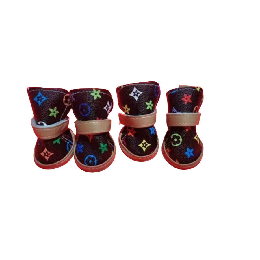 Designer Dog Apparel Brand Dog Shoes Adjustable Straps Non-Slip Soft Puppy Paw Protector Boot for Small Medium Dogg Daily Walking