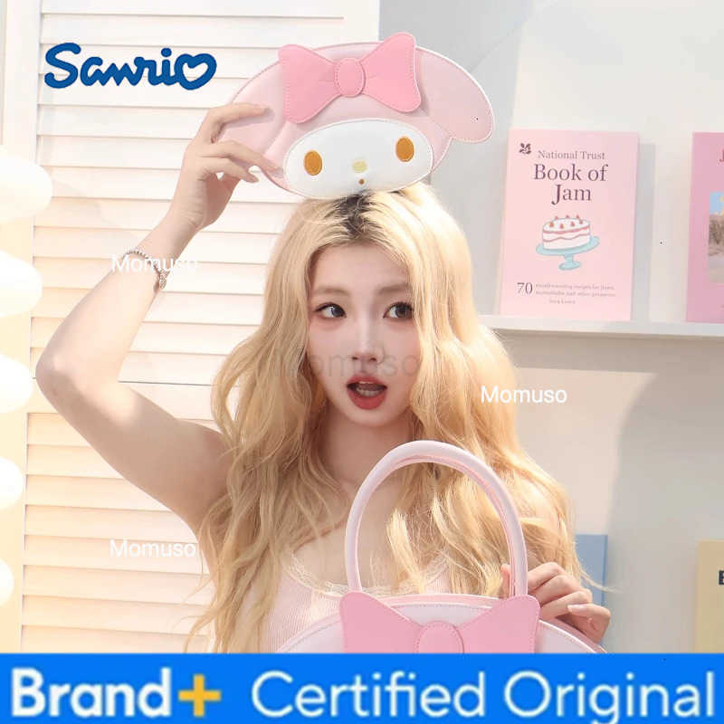 Sanrio PU Leather Handbag - Cute Face Print Shoulder Crossbody Bag Kawaii Lolita Fashion Purse for Women Girls Official Gift H251230