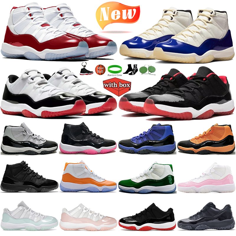 With Box Designer Bred Velet Basketball Shoes Men Women 11 11s High Cut Sneakers Cherry Cement Triple Black White Orange Rare Mens Womens Low Outdoor Sports Trainers