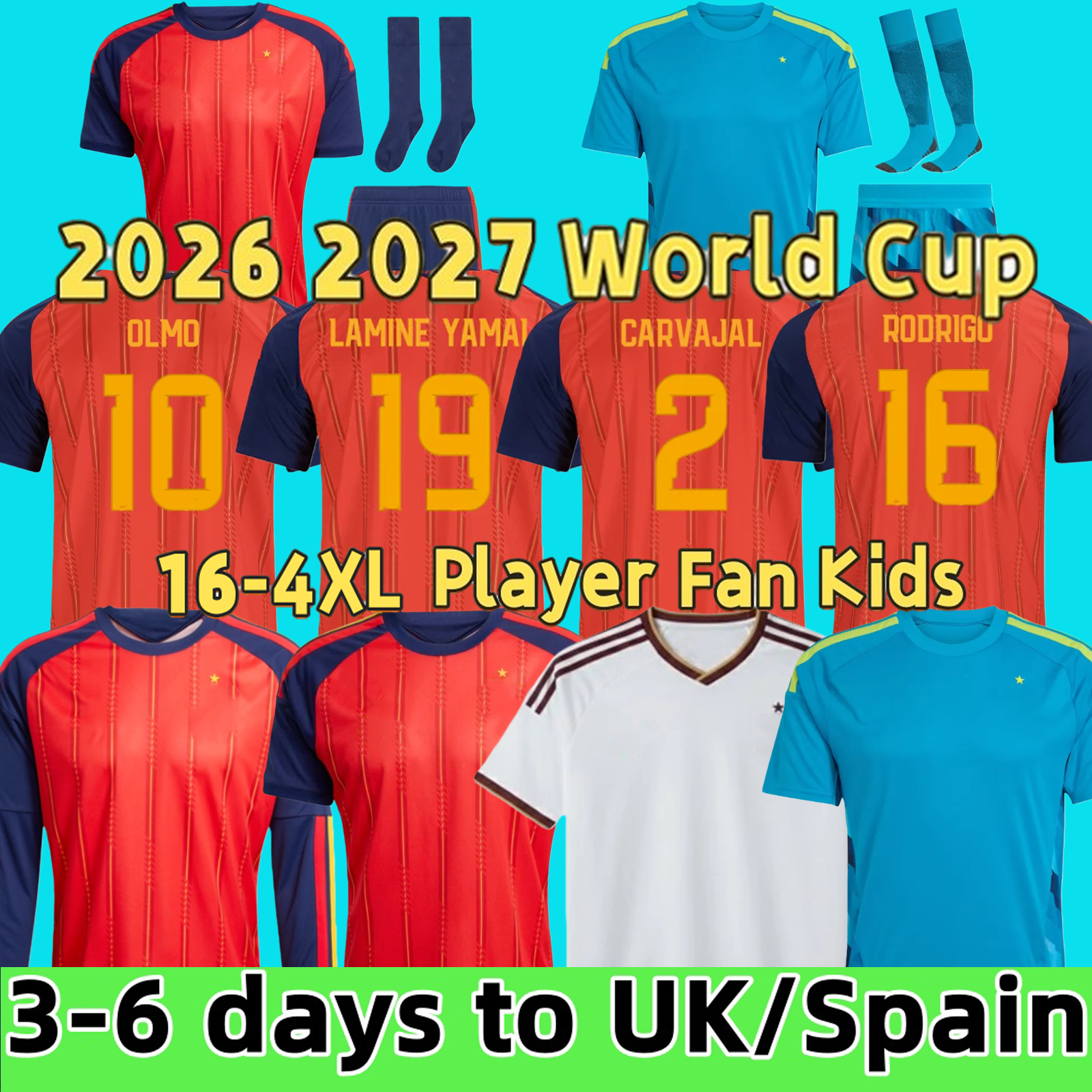 2026 Spain soccer jerseys PEDRI 2026 2027 Espana MORATA CARVAL fans Player football shirt men woman kids kits OLMO FERRAN RODRIGO LaMiNe YAMAL RAUL