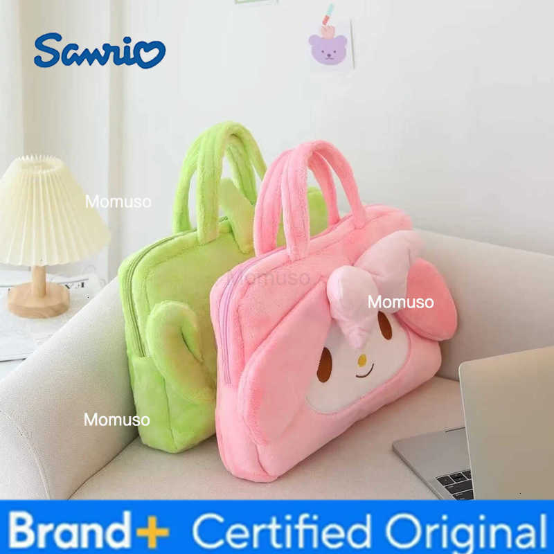 Sanrio Cute Laptop Bag Kuromi My Melody Cinnamoroll Kawaii Japanese Style Tablet Bag Cartoon Plush Handbag Luggage Bag Girl H251230