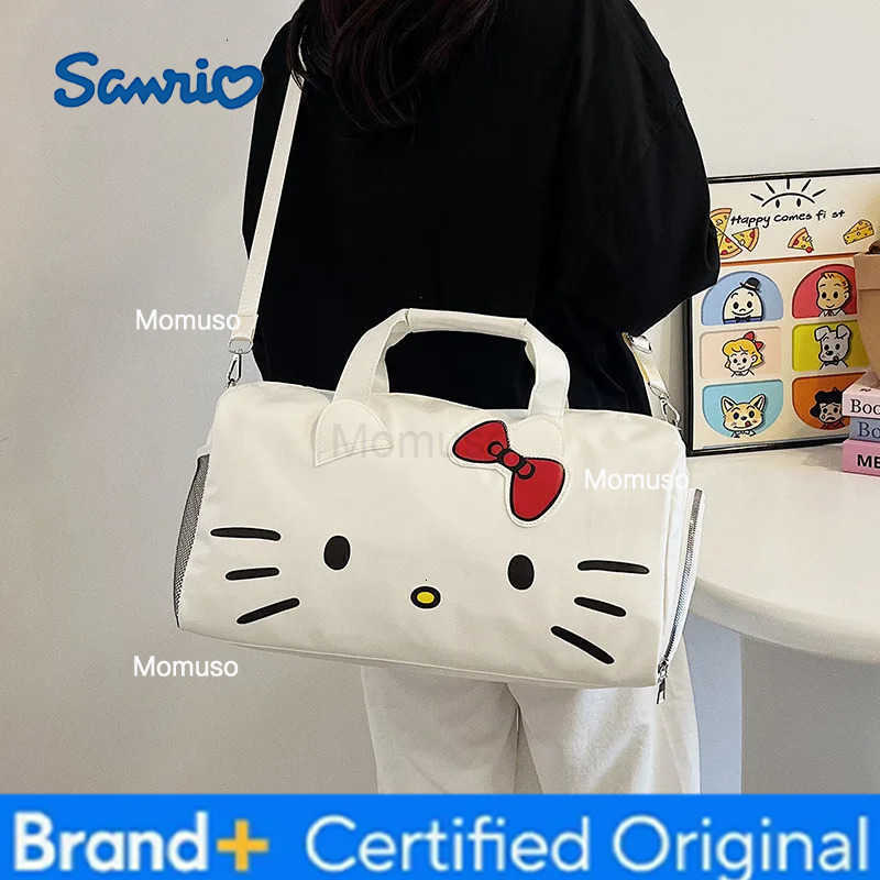 Sanrio hello kitty cartoon cute messenger shoulder bag bow girl boy handbag gym bag travel Cross-body bag H251230