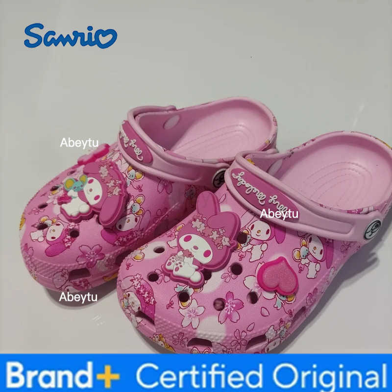 Sanrio Childrens Hole Shoes Cute Cartoon My Melody Printing Slippers Sandals Outdoor Beach Shoes Non-Slip Wear Resistant Fashionable H251230