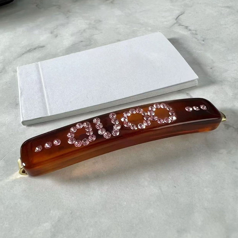 luxury geometry letters designer hair clip barrettes hairclip 18k gold retro vintage brown black letter hairclips clips headband barrette