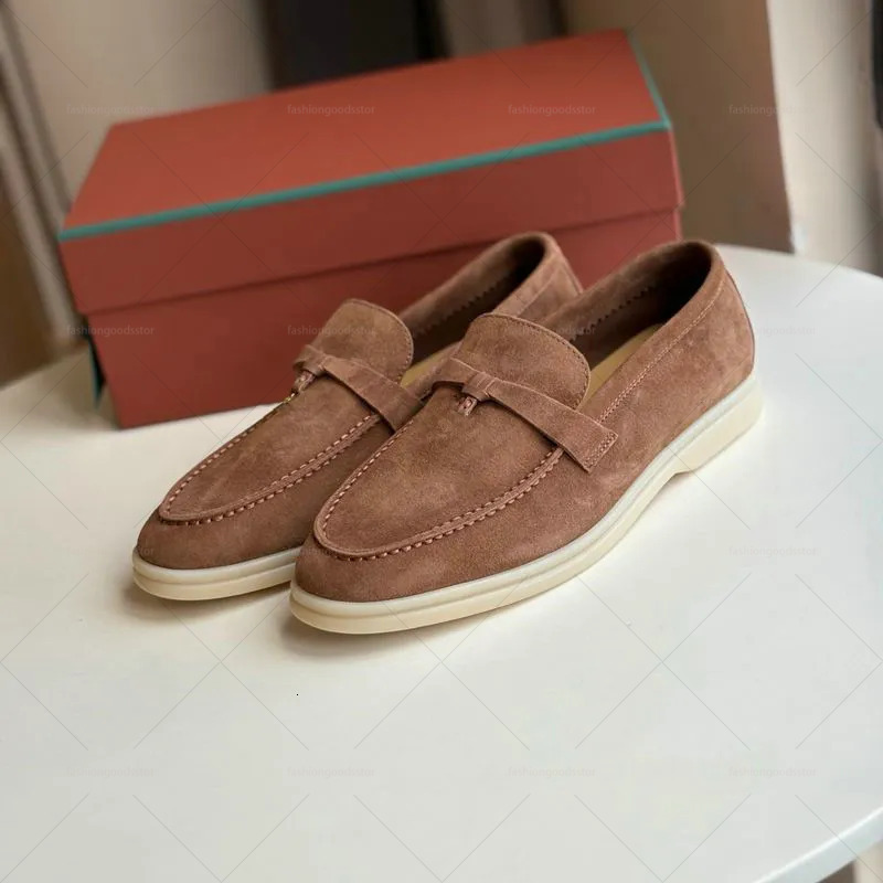 Designers Charm Loafers Summer Walk Luxury Dress Shoes Suede Deerskin Mens Womens Walker Classic Fashion Sport Sneaker Leisure Shopping Lady Shoe 35-45 985