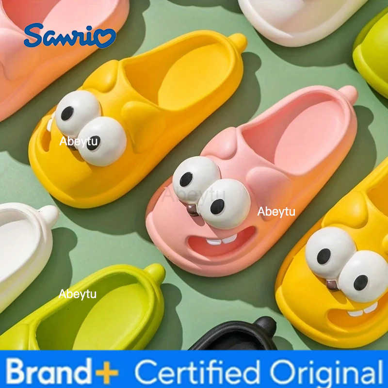 Sanrio Tongue Kiss Slippers Big Eye Dog SlippersCute Funny Big Eye Dog Fun Cartoon Package Head Eva Slippers For Women H251230