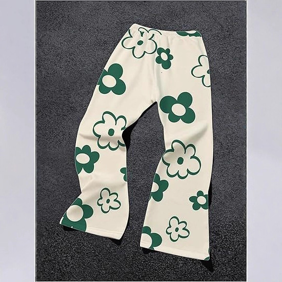 Luxury Brand Designer Clothes Y2k Loose Sweatpants Flower Drawstring Waist Wide Leg Sweatpants With Pockets Unisex