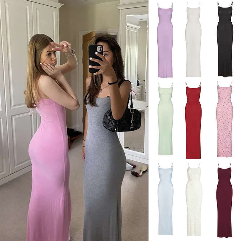 2026 Top Skimss Women Legging Dress Sexy Hot Designer Skims Strap Double Lined Bodycon Maxi Dress Skimss Bodysui Vuori Women Beach Party For Women Fashion Clothing