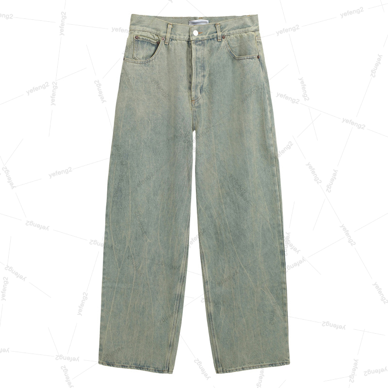 ac ripped high washed pants for men and women loose luxury wide leg jeans Z260313