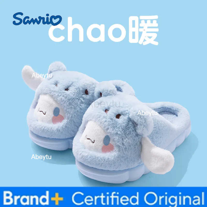 Sanrio Warm Cotton Slippers Autumn/Winter Thick Anti Slip Soft Comfortable Sole Cute Kuromi Kt Cat Indoor House Slippers Surprise Gift H251230