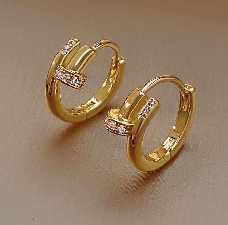 Designer Earring Silver Nail Layered Studs Earrings Design Super Shiny Versatile For Women High End Simple Non Tarnish Lightweight Earring Jewelry Gif