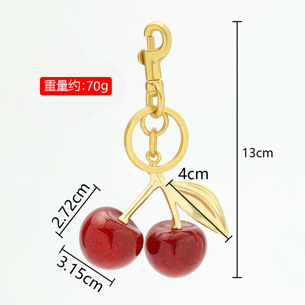 Luxury Brand Designer Jewelry Cherry Fruit Bag Pendant Cherry Keychain Handbag Pendant Creative Women's Gift Car Decoration