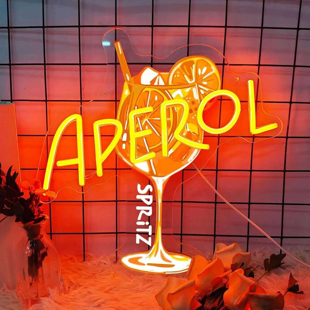 Aperol Sign LED Cocktail Neon Light for Home Bar Man Cave Kitchen Party Decor Spritz Lover Gift USB Powered Dimmable 25L1230