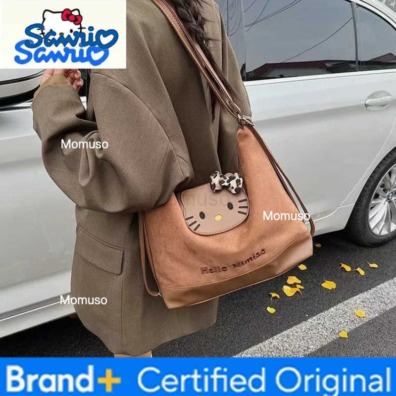 Sanrio Retro Fashion Cartoon Hello Kitty Shoulder Bag for Women Large Capacity Casual Versatile Handheld Crossbody Bag H251230