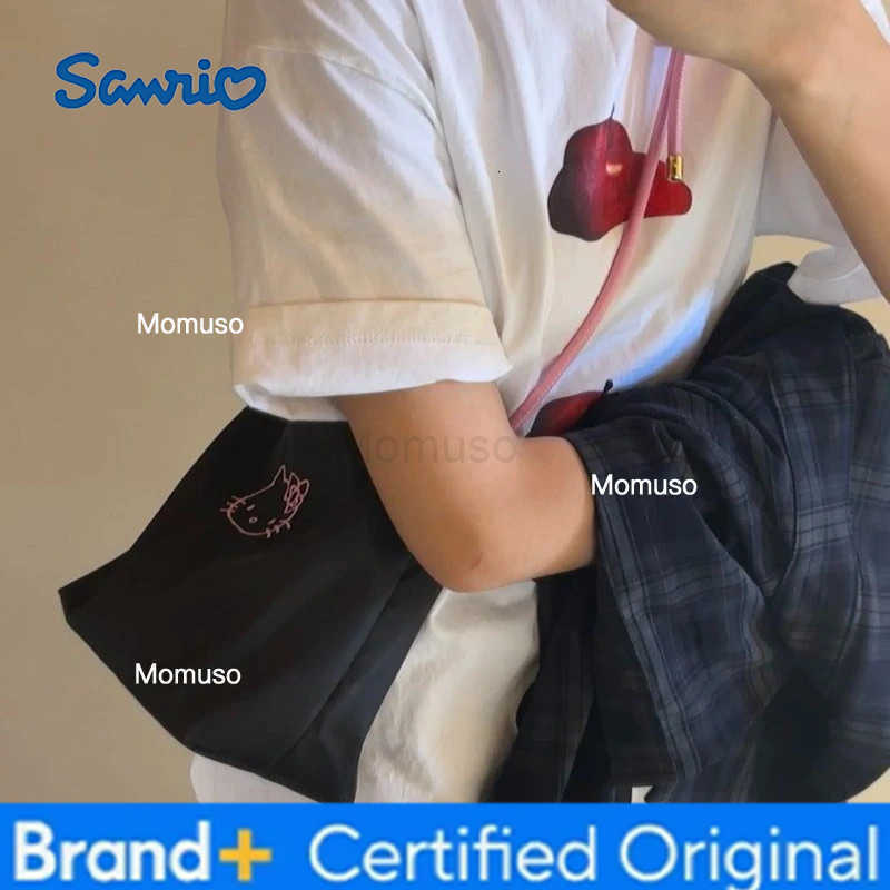 Sanrio Hello Kitty Womens Shoulder Bag Canvas bag Commuter Versatile Shoulder Handbag Shopping Bag Embroidered shoulder handbag H251230