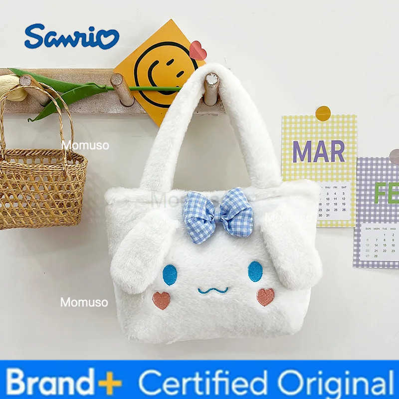 Sanrio Plush Bag Melody Kuromi Cartoon Animal Kawaii Large Capacity Handbag Cute Cinnamon Storage Handbag Womens Birthday Gifts H2512301