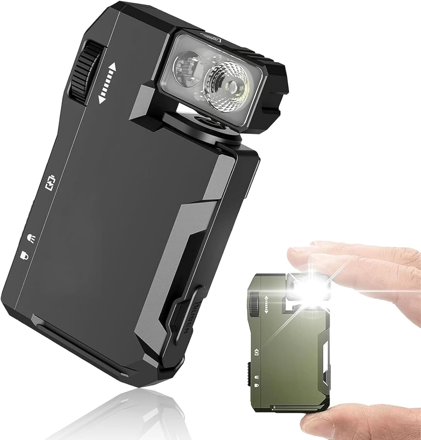 G5 Rechargeable EDC Flashlight Powerful RGB Flashights 400 Lumens Portable Flat Mini FlashlightsIP68 Waterproof Multi-Mode Magnetic Small Keychain Flashlight