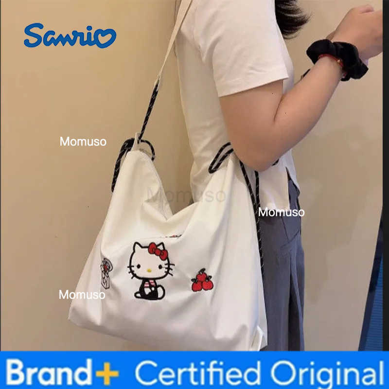 Sanrio Hello Kitty Crossbody Bag Girl Large Capacity Shoulder Bag Travel Storage Bag Waterproof Kawaii Cartoon Fashion Package H251230